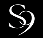 White logo with a stylized 'S' on a black background